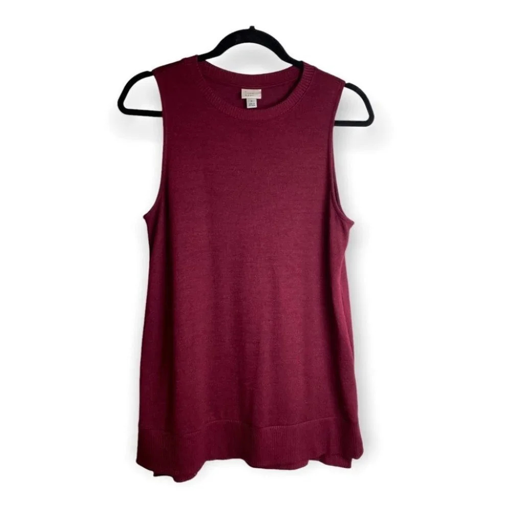A New Day Burgundy  Sleeveless Knit Top